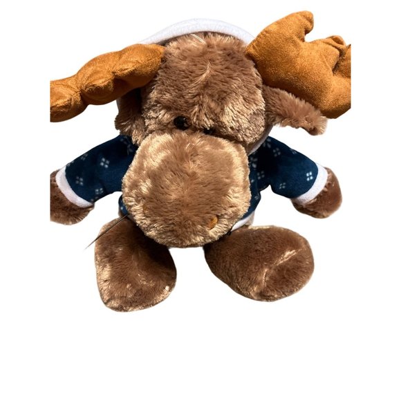 Dan Dee Collector's Choice Moose 16" Brown Winter Plush Hoodie Stuffed Animal - Picture 2 of 9